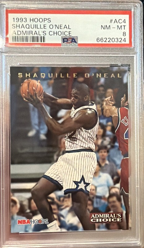1993 SHAQUILLE O'NEAL HOOPS ADMIRAL'S CHOICE #AC4 PSA 8 - HOF!