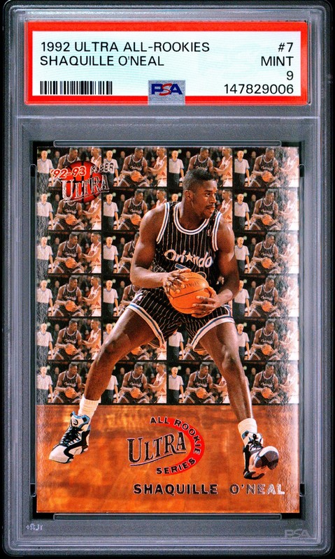 1992 ULTRA ALL-ROOKIES #7 SHAQUILLE O'NEAL ROOKIE RC PSA 9