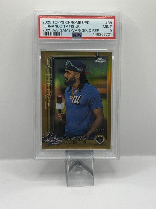 2025 Topps Chrome Update Fernando Tatis Jr Variation Gold Refractor /50 PSA 9 view 1