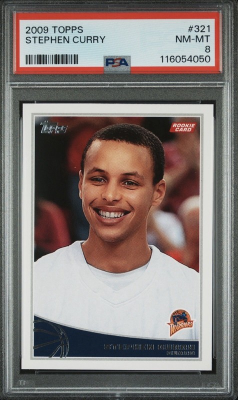 Stephen Curry - 2009-10 Topps Rookie RC #321 Warriors - PSA 8