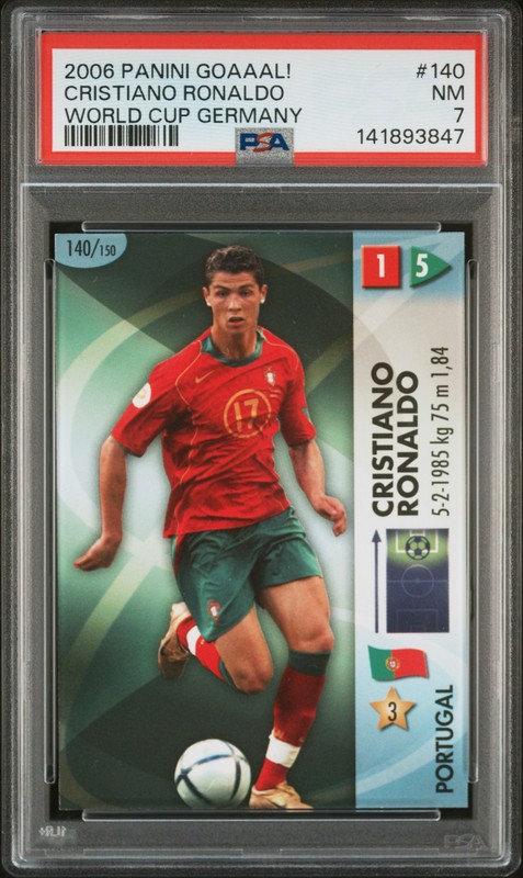 2006 PANINI GOAAAL! WORLD CUP GERMANY #140 CRISTIANO RONALDO PSA 7