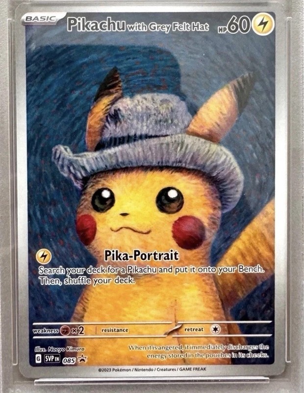 2023 Pokemon SVP EN-SV Black Star Promo #085 Grey Felt Hat Pikachu PSA 9