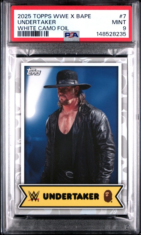 2025 TOPPS WWE X BAPE WHITE CAMO FOIL #7 UNDERTAKER PSA 9