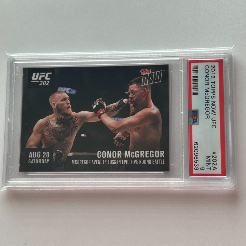 Conor McGregor 2016 Topps Now UFC 202 vs. Nate Diaz #202-A Print Run 636 PSA 9