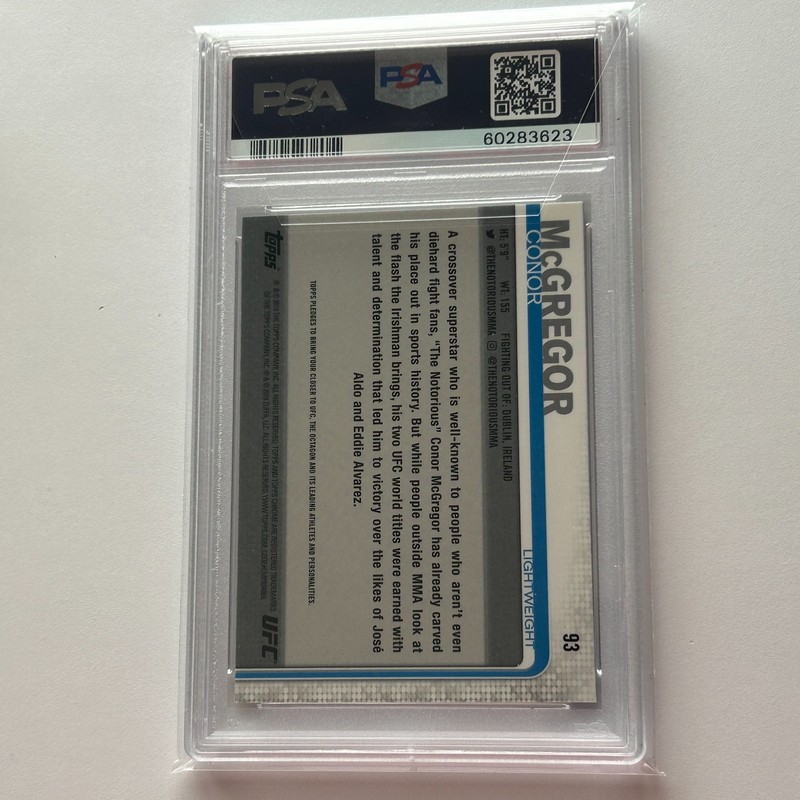 Conor McGregor 2019 Topps Chrome UFC Base Card #93 PSA 10 GEM MINT view 2