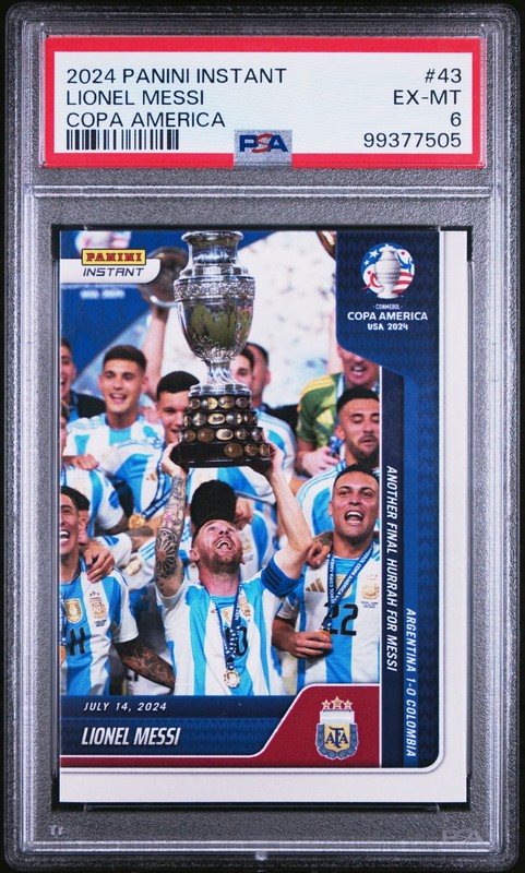 2024 PANINI INSTANT CONMEBOL COPA AMERICA 2024 #43 LIONEL MESSI PSA 6