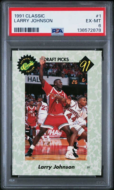 1991 CLASSIC #1 LARRY JOHNSON ROOKIE RC PSA 6