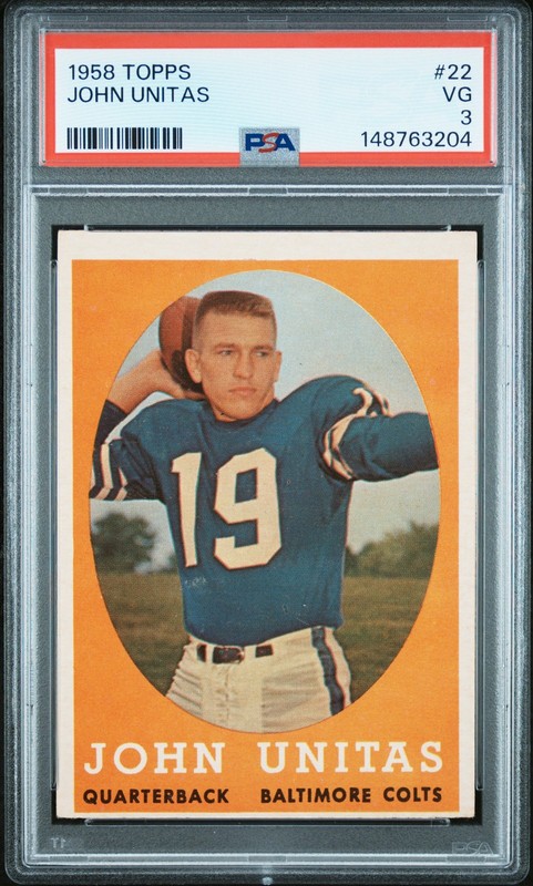 1958 TOPPS #22 JOHN UNITAS PSA 3
