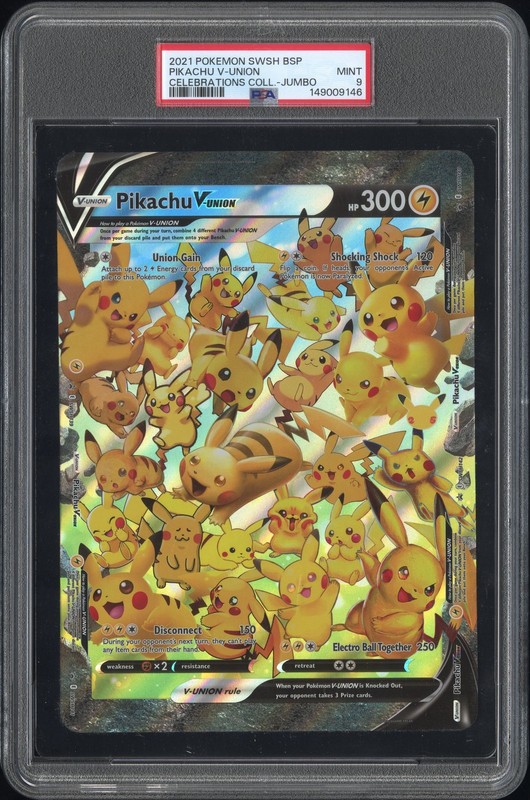 2021 POKEMON SWSH BLACK STAR PROMO PIKACHU V-UNION PSA 9