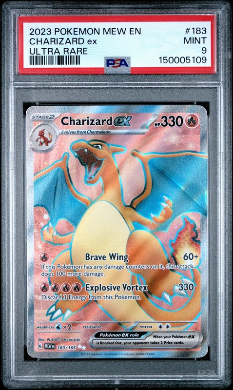 2023 POKEMON MEW EN-151 ULTRA RARE #183 CHARIZARD EX PSA 9