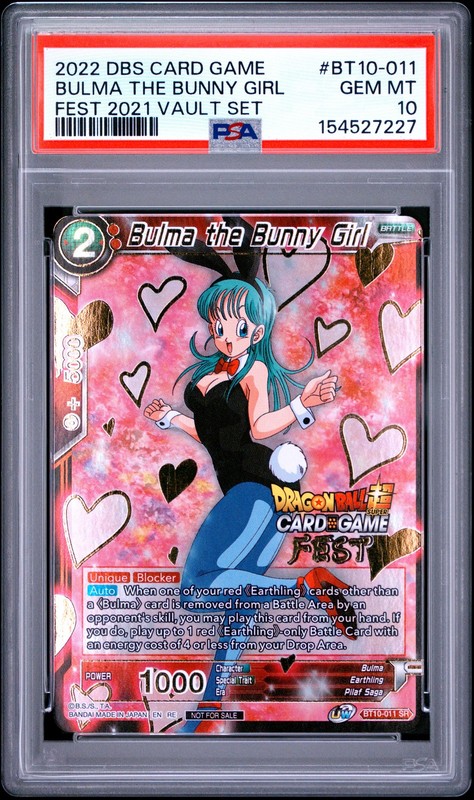 2022 DRAGON BALL SUPER CARD GAME FEST 2021 VAULT SET BULMA THE BUNNY GIRL PSA 10