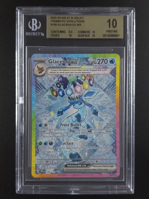 2025 Pokemon GLACEON EX #150/131 Prismatic Evolutions Special Illus. Rare BGS 10