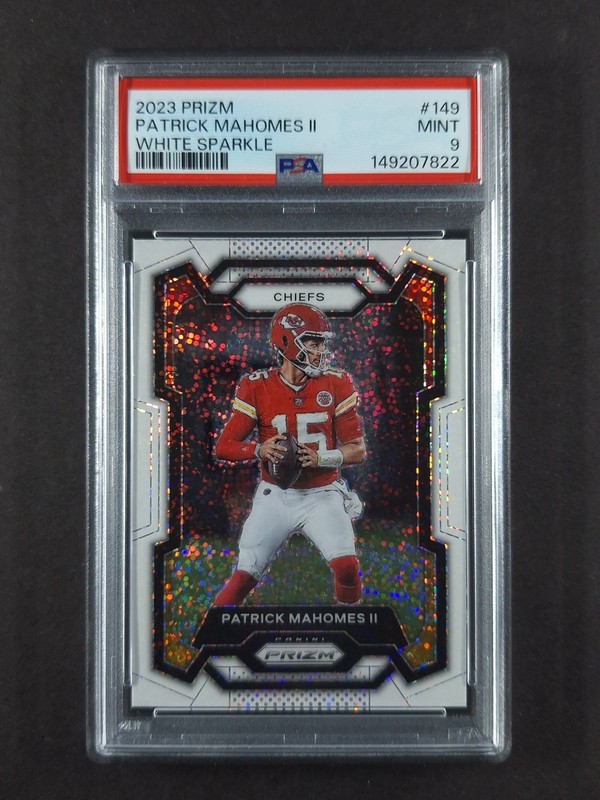 2023 Panini Prizm PATRICK MAHOMES II White Sparkle Prizm SSP #149 PSA 9 POP 9