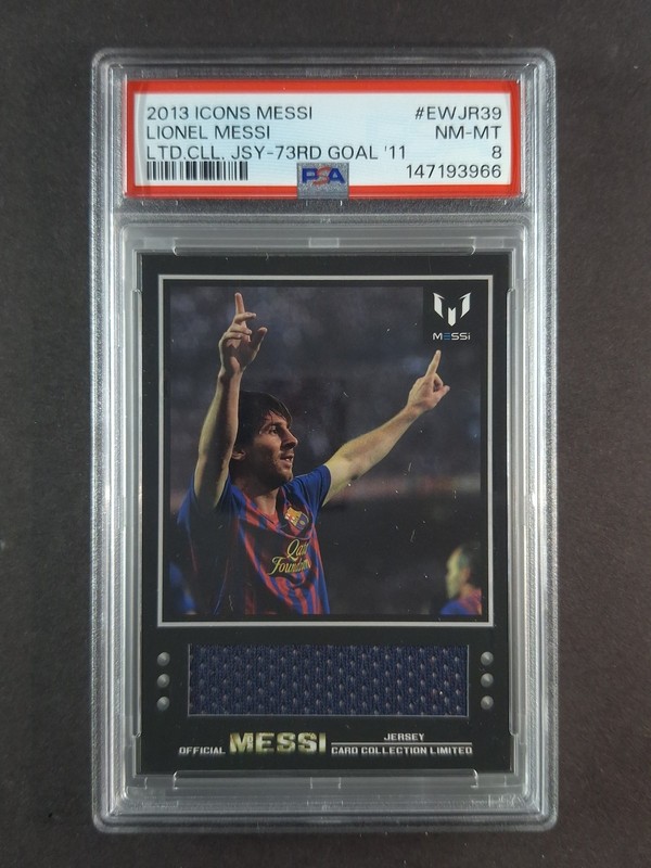 2013 Icons Off. Messi Coll. Japan LIONEL MESSI Event Worn Patch PSA 8 POP 7