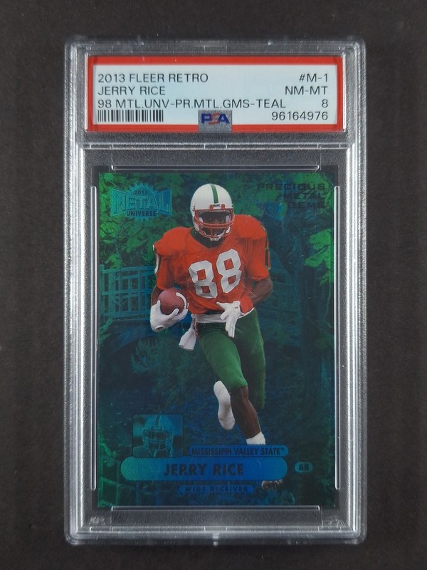 2013 Fleer Retro JERRY RICE 4/50 Teal PMG Super Rare M-1 PSA 8 POP 5 None Higher