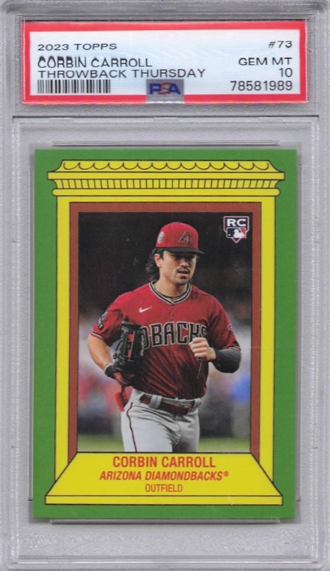 2023 Topps Throwback Thursday Corbin Carroll (RC) #73 Diamondbacks PSA 10