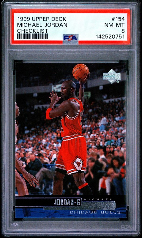 1999 UD CHECKLIST #154 MICHAEL JORDAN PSA 8