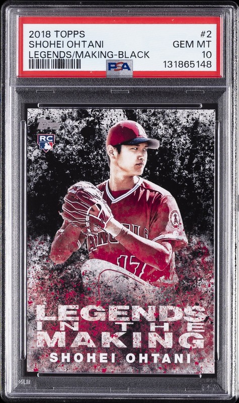 2018 TOPPS LEGENDS IN THE MAKING BLACK #2 SHOHEI OHTANI ROOKIE RC PSA 10