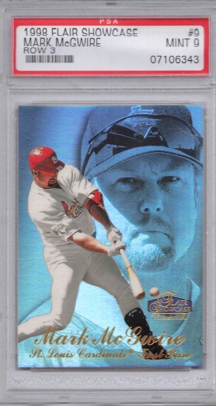 1998 Flair Showcase - Row 3 Mark McGwire #9 PSA 9
