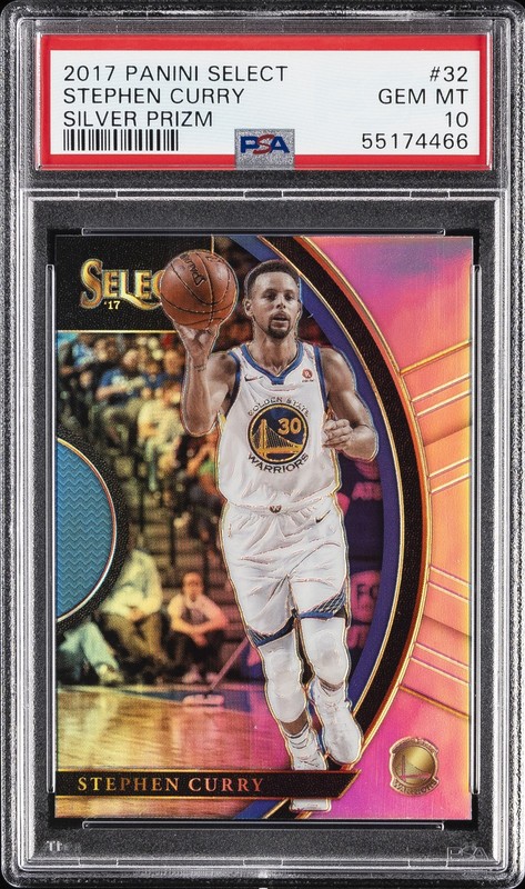 2017 PANINI SELECT SILVER PRIZM #32 STEPHEN CURRY PSA 10