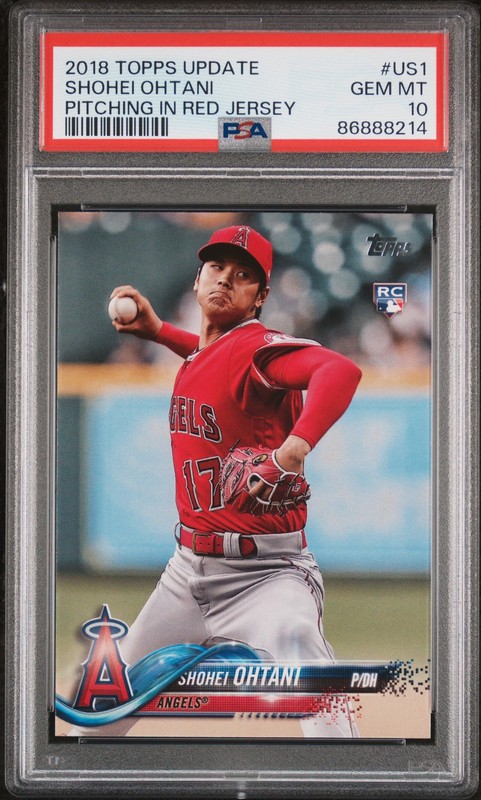 2018 TOPPS UPDATE #US1 SHOHEI OHTANI ROOKIE RC PSA 10