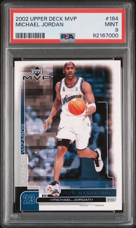 2002 UD MVP #184 MICHAEL JORDAN PSA 9