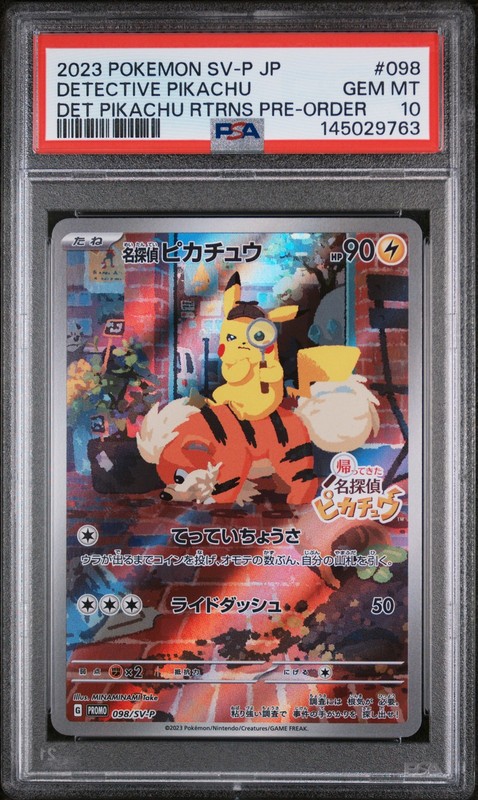 2023 POKEMON JAPANESE SV-P PROMO #098 DETECTIVE PIKACHU PSA 10