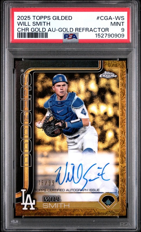 2025 TOPPS GILDED COLLECTION TOPPS CHROME GOLD AUTOS WILL SMITH 18/99 PSA 9