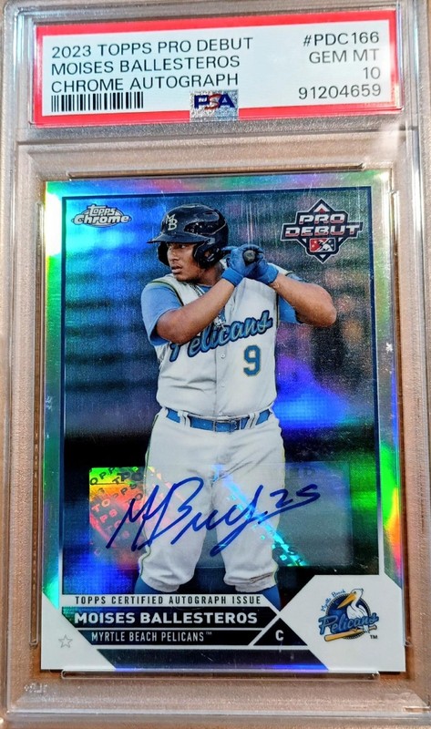 Moises Ballesteros 2023 Topps Pro Debut Chrome Autograph 40/99  PSA 10 Gem Mint