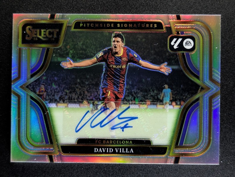 2025-26 Panini Select DAVID VILLA Auto Silver Prizm Pitchside Signatures #PS-DVI