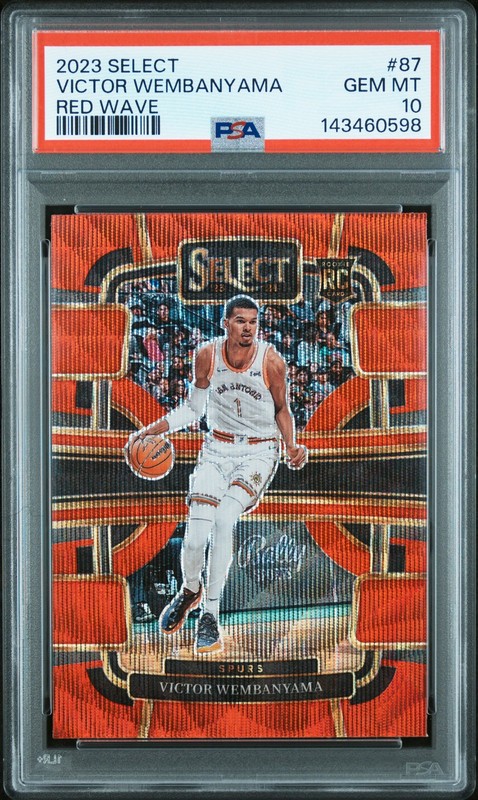 2023 PANINI SELECT RED WAVE #87 VICTOR WEMBANYAMA ROOKIE RC PSA 10
