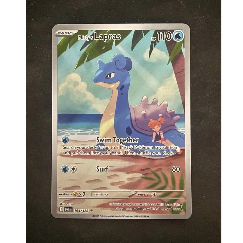 Pokemon Misty's Lapras 194/182 SV10 Destined Rivals Illustration Rare Holo ENG