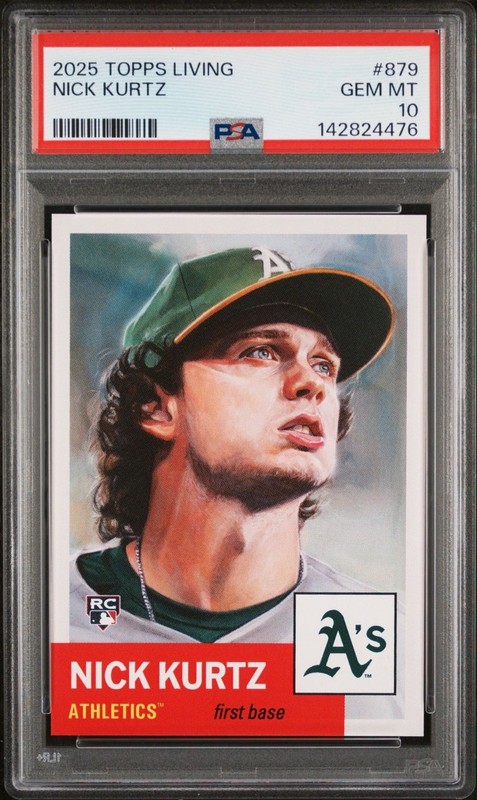2025 Topps Living Set Nick Kurtz Rookie Card #879 PSA 10