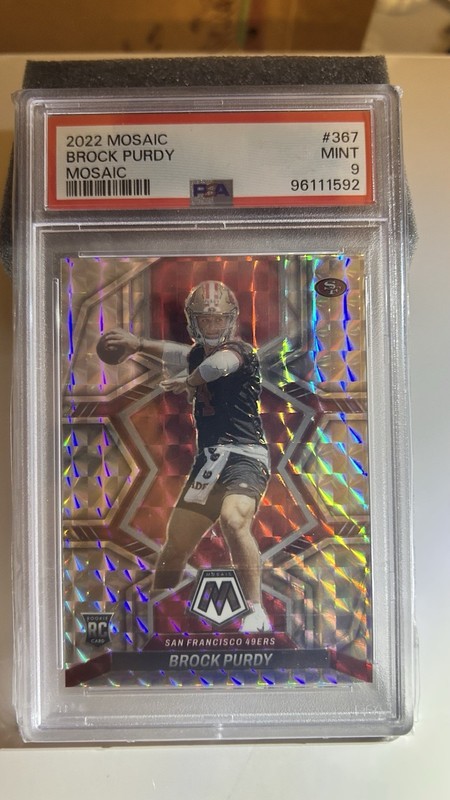 Panini 2022 Mosaic Rookies Brock Purdy RC Mosaic Prizm #367 49ers PSA 9