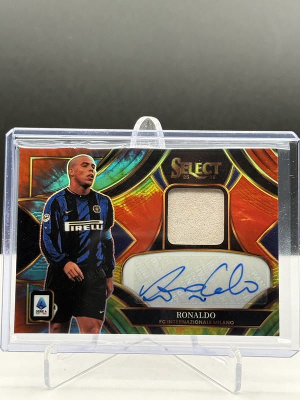 Ronaldo 2025-26 Panini Select Serie A Tie-Dye /10 Auto Patch Inter Milan #AM-R