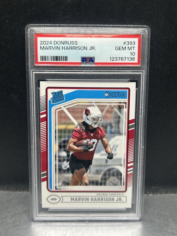 2024 PANINI DONRUSS #393 MARVIN HARRISON JR. RC RATED ROOKIE PSA 10 GEM MINT