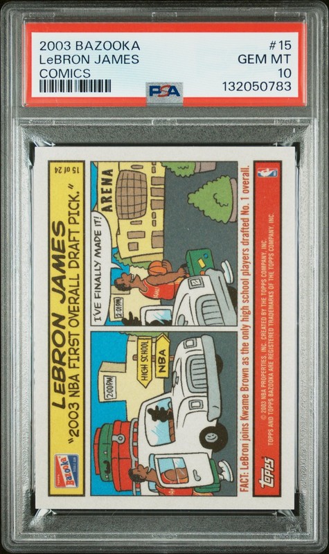 2003 BAZOOKA COMICS #15 LEBRON JAMES PSA 10