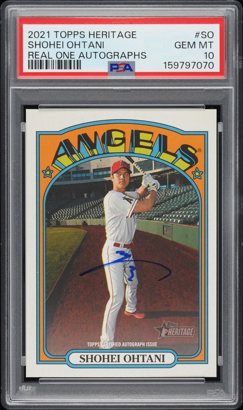 2021 TOPPS HERITAGE REAL ONE AUTOS #SO SHOHEI OHTANI PSA 10 AUTO