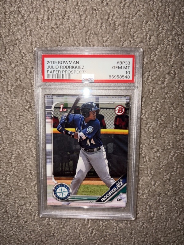 JULIO RODRIGUEZ 2019 Bowman MLB Baseball Paper Prospects 1st #BP33 PSA 10