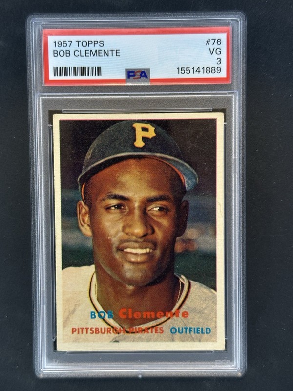 ROBERTO BOB CLEMENTE  PSA 3 CENTERED 1957 Topps #76 HOF Pittsburgh Pirate