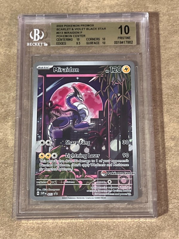 BGS PRISTINE 10 2023 Pokemon Center Promo Svp EN Miraidon 013 SVI PC ETB (POP 1)