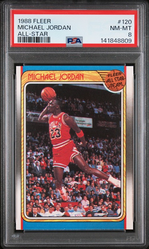 1988 FLEER ALL-STAR #120 MICHAEL JORDAN PSA 8
