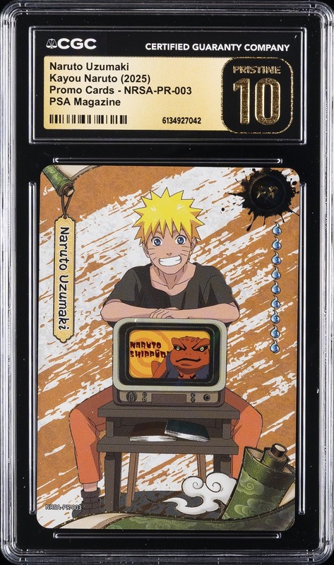 2025 KAYOU NARUTO PROMO CARDS PSA MAGAZINE NARUTO UZUMAKI CGC 10 PRISTINE