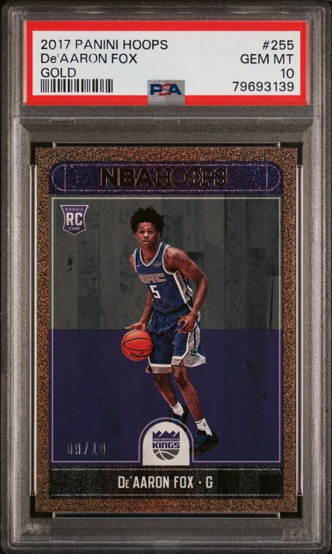 2017 Panini Hoops De'Aaron Fox Gold /10 PSA 10