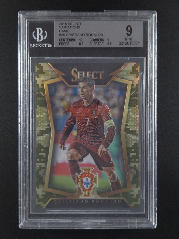 2015 Panini Select CRISTIANO RONALDO Variations Camo Prizm /249 BGS 9