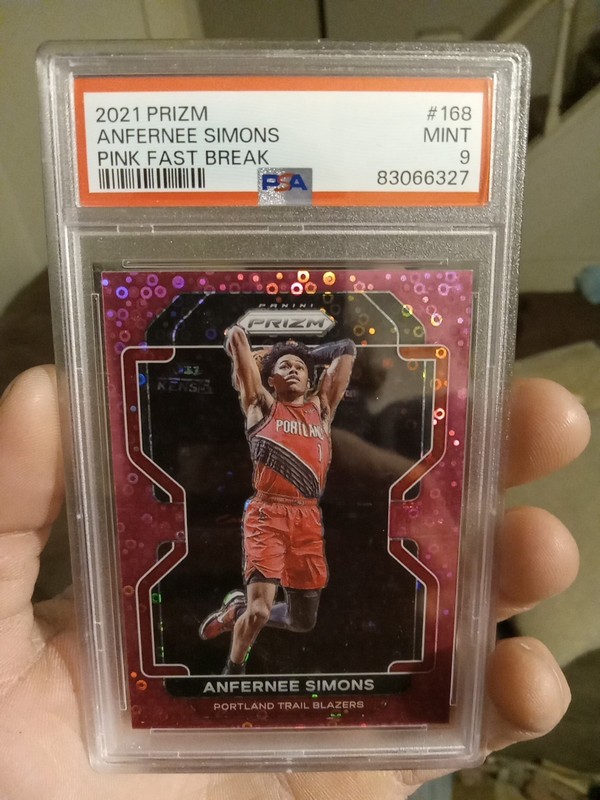 2021-22 Panini Prizm - Anfernee Simons #168 Pink Fast Break Prizm /50