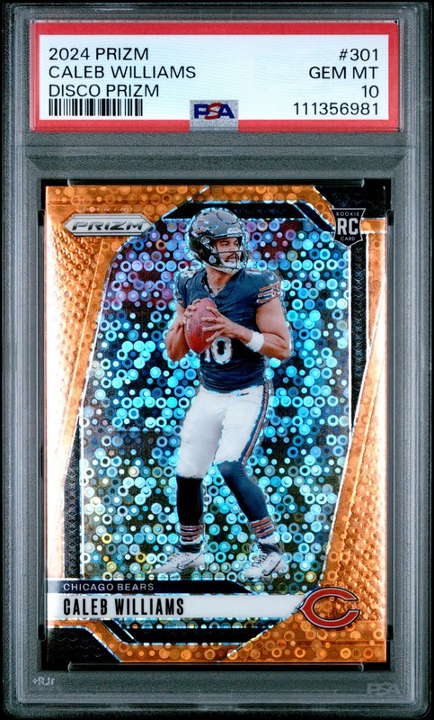 2024 PANINI PRIZM DISCO PRIZM #301 CALEB WILLIAMS PSA 10