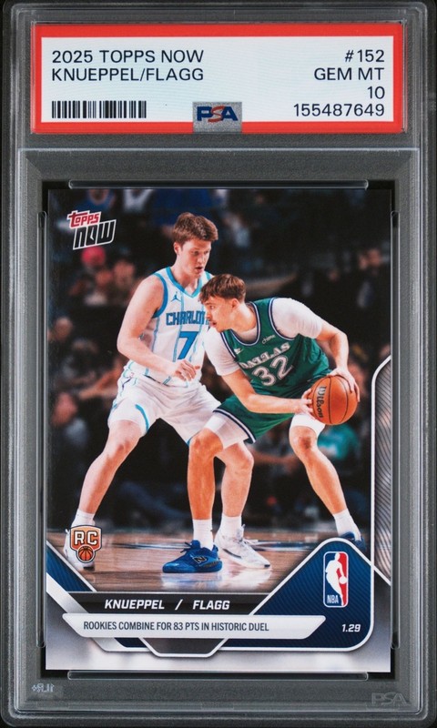 2025 Topps NOW Cooper Flagg/Kon Knueppel Rookie RC #152 GEM MT PSA 10
