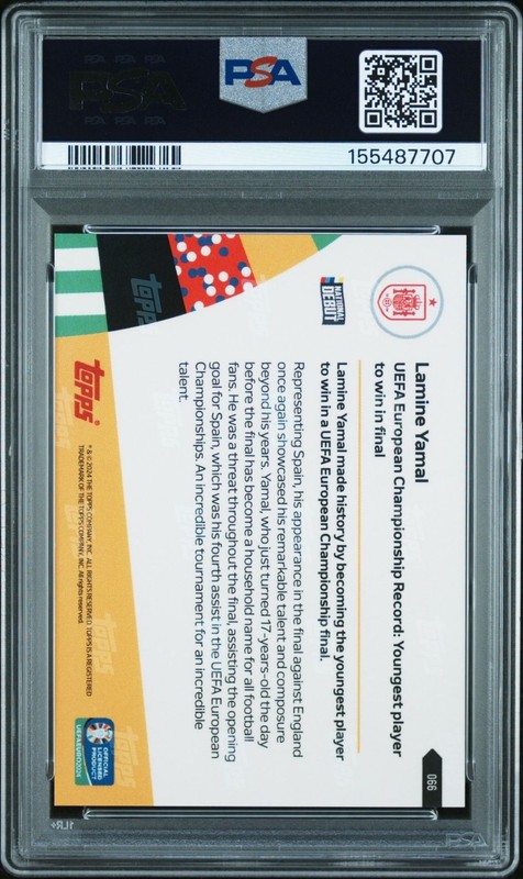 2024 Topps Now UEFA EURO Lamine Yamal #066 Spain PSA 10 GEM MINT view 2