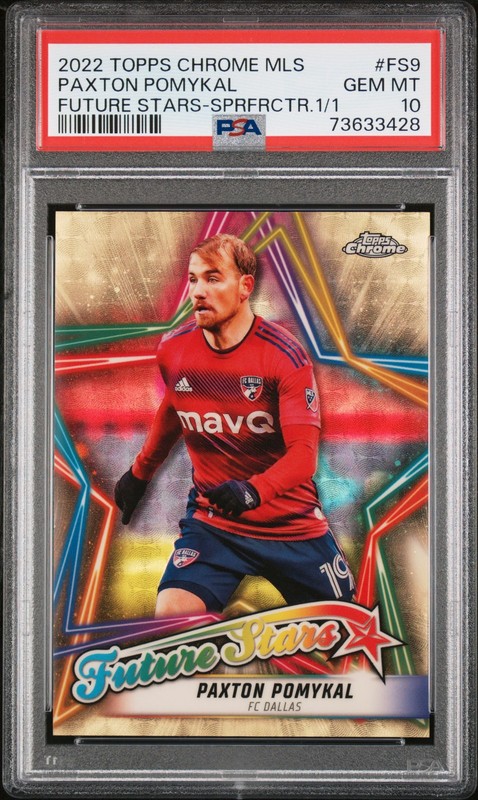 2022 TOPPS CHROME MLS FUTURE STARS SUPERFRACTOR 1/1 PAXTON POMYKAL 1/1 PSA 10